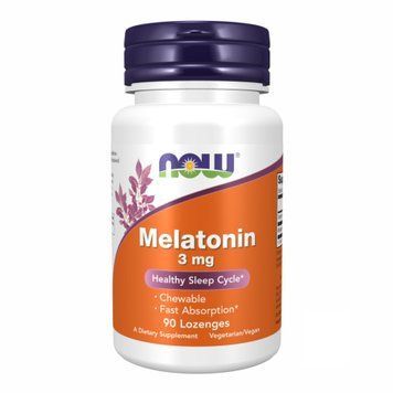 Мелатонін Now Foods (Melatonin) 3 мг, 90 пастилок 100-91-0173336-20 фото