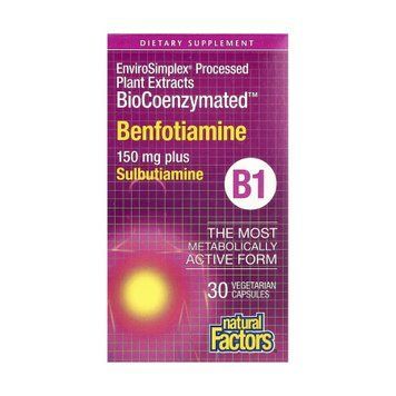 Вітаміни Natural Factors (BioCoenzymated Benfotiamine) 30 капсул 2023-10-6703 фото