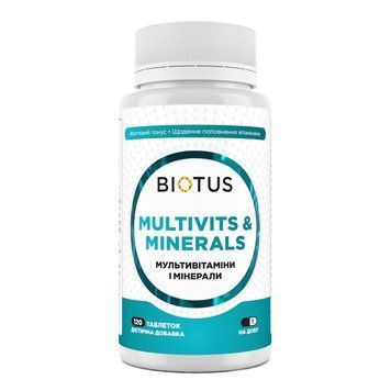 Мультивітаміни та мінерали, Multivits & Minerals, Biotus, 120 таблеток BIO-531187 фото