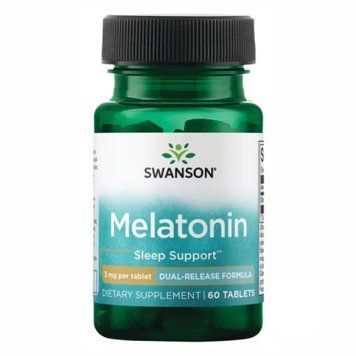 Вітаміни Swanson (Melatonin-Dual-Release) 3 мг, 60 таблеток 100-41-5548430-20 фото