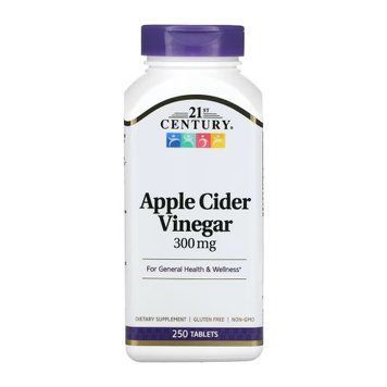 Яблучний оцет 21st Century (Apple Cider Vinegar) 300 мг, 250 таблеток 2023-10-7130 фото