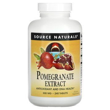 Екстракт гранату, Pomegranate Extract, Source Naturals, 500 мг, 240 таблеток SNS-02086 фото