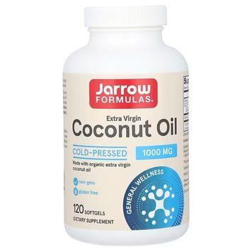 Кокосова олія, Coconut Oil, Jarrow Formulas, 1000 мг, 120 капсул JRW-16047 фото