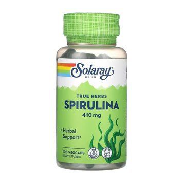Спіруліна Algae Solaray (Spirulina Algae) 410 мг, 100 вегетаріанських капсул 2023-10-5843 фото