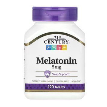 Мелатонін 21st Century (Melatonin) 5 мг, 120 таблеток 100-96-6179401-20 фото