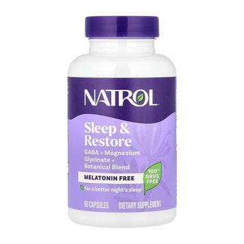 Сон & Restore мелатонін Free Natrol (Sleep & Restore Melatonin Free) 60 капсул 2023-10-6240 фото
