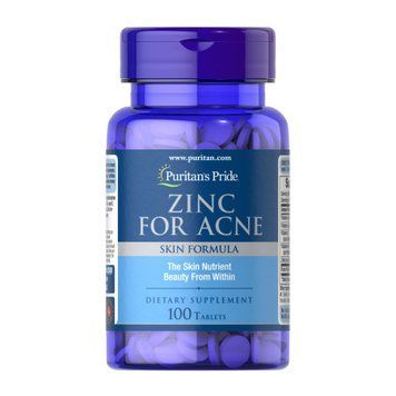 Мінеральна добавка Puritans Pride (Zinc for Acne) 100 таблетка 100-34-1438512-20 фото