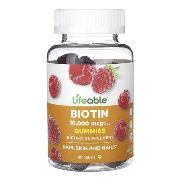 Біотин Lifeable (Biotin) 10,000 мкг, 60 жувальних цукерок 2023-10-7262 фото