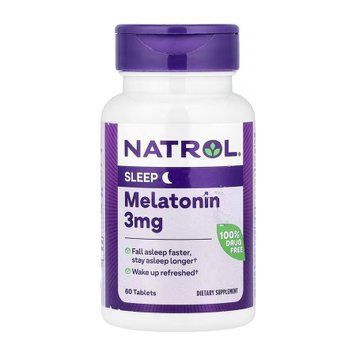 Мелатонін Natrol (Melatonin) 3 мг, 60 таблеток 100-59-0583370-20 фото