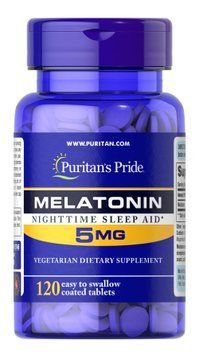 Мелатонін, Melatonin, Puritan's Pride, високоефективний, 5 мг, 120 таблеток PTP-15746 фото