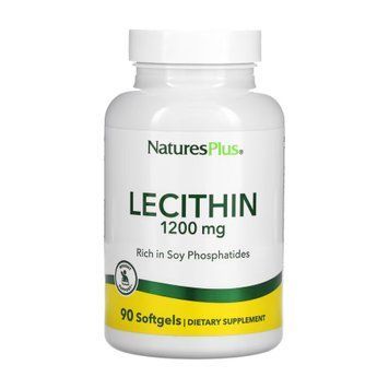 Лецитин Nature's Plus (Lecithin) 1200 мг, 90 м'яких капсул 2023-10-2364 фото