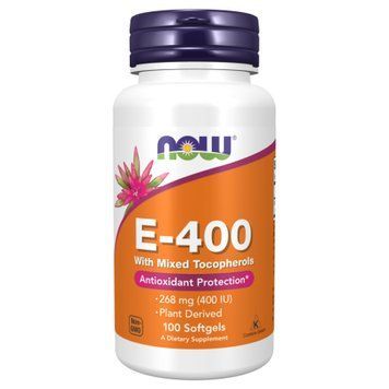 Вітамін E, суміш токоферолів (E-400 Mixed Tocopherols) Now Foods, 100 м&rsquo;яких капсул 2022-10-0668 фото
