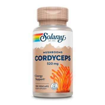 Гриб кордицепс Solaray (Cordyceps Mushroom) 520 мг, 100 вегетаріанських капсул 2023-10-2126 фото