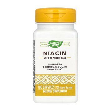 Ніацин Nature's Way (Niacin) 100 мг, 100 капсул 2023-10-6392 фото