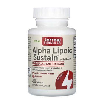 Антиоксидант Jarrow Formulas (Alpha Lipoic Sustain) 300 мг, 60 таблеток 2023-10-7153 фото