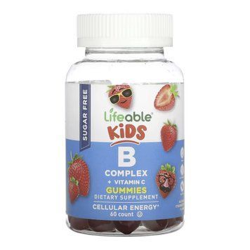 B-комплекс + вітамін C для дітей без цукру Lifeable (B Complex + Vitamin C Kids Sugar Free) 60 жувальних цукерок 2023-10-7293 фото