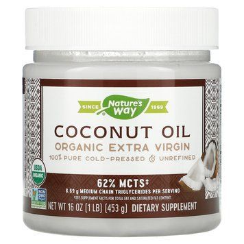Кокосова олія, Coconut Oil, Nature's Way, органічна, 453 г NWY-15673 фото