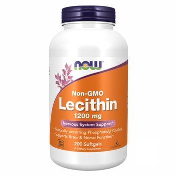 Лецитин (Lecithin) Now Foods, 1200 mg, 200 sgels 2022-10-0073 фото