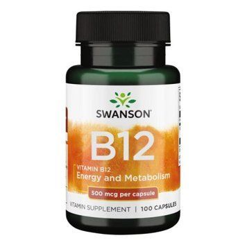 Вітамін B12 Swanson (Vitamin B12) 500 мкг, 100 капсул 100-48-9928787-20 фото