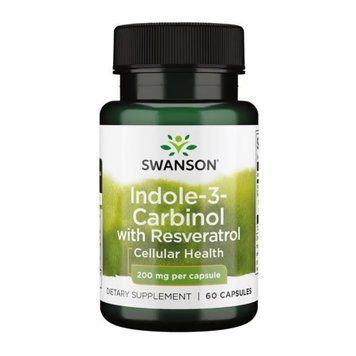 Індол-3-карбінол with ресвератрол Swanson (Indole-3-Carbinol with Resveratrol) 200 мг, 60 капсул 2023-10-5714 фото