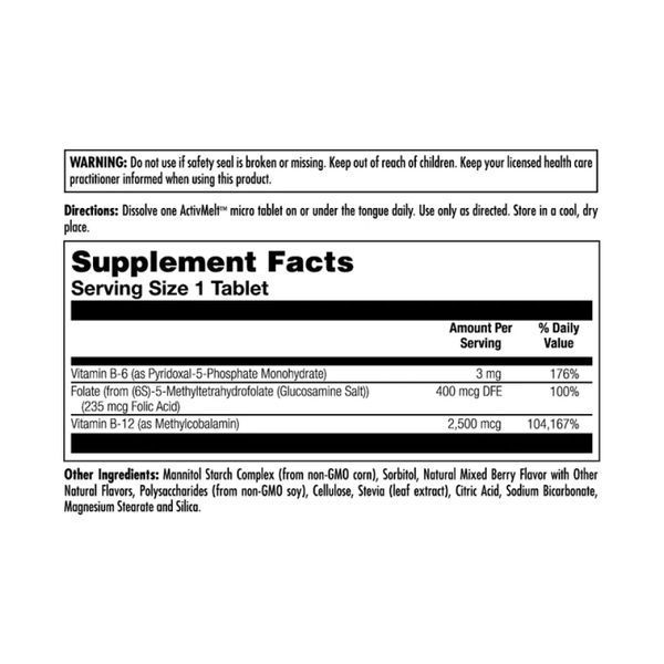 B6 B12 метилфолат KAL (B6 B12 Methyl Folate) 60 таблеток Mixed Berry 2023-10-4415 фото