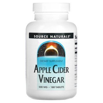 Яблучний cидровий оцет, Apple Cider Vinegar, Source Naturals, 500 мг, 180 таблеток SNS-01356 фото