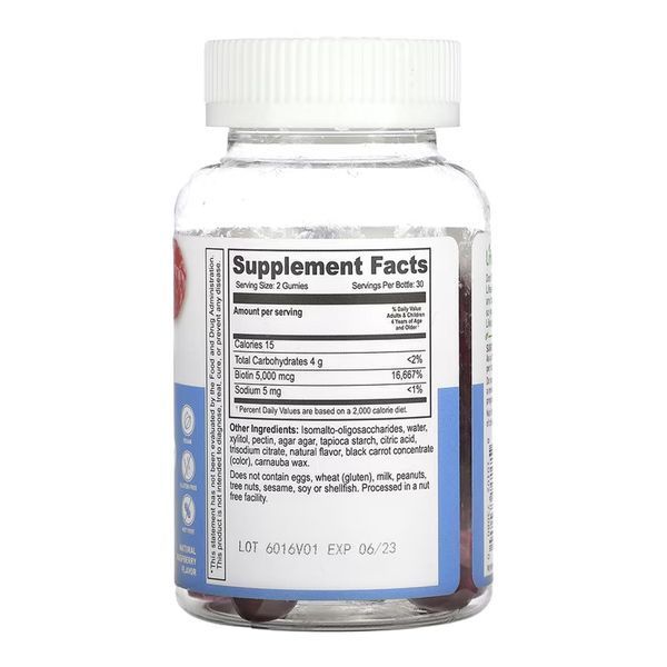 Біотин 5,000mcg для дітей без цукру Lifeable (Biotin 5,000mcg Kids Sugar Free) 60 жувальних цукерок 2023-10-7294 фото