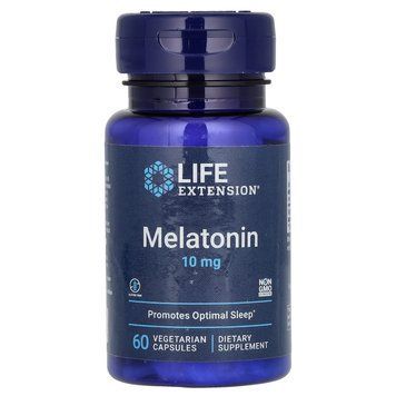 Мелатонін, Melatonin, Life Extension, 10 мг, 60 капсул LEX-33106 фото